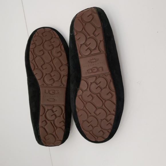 Womens Ugg Dakota Moccasins Black Suede Leather Bow 8 39 5612 - Picture 7 of 8